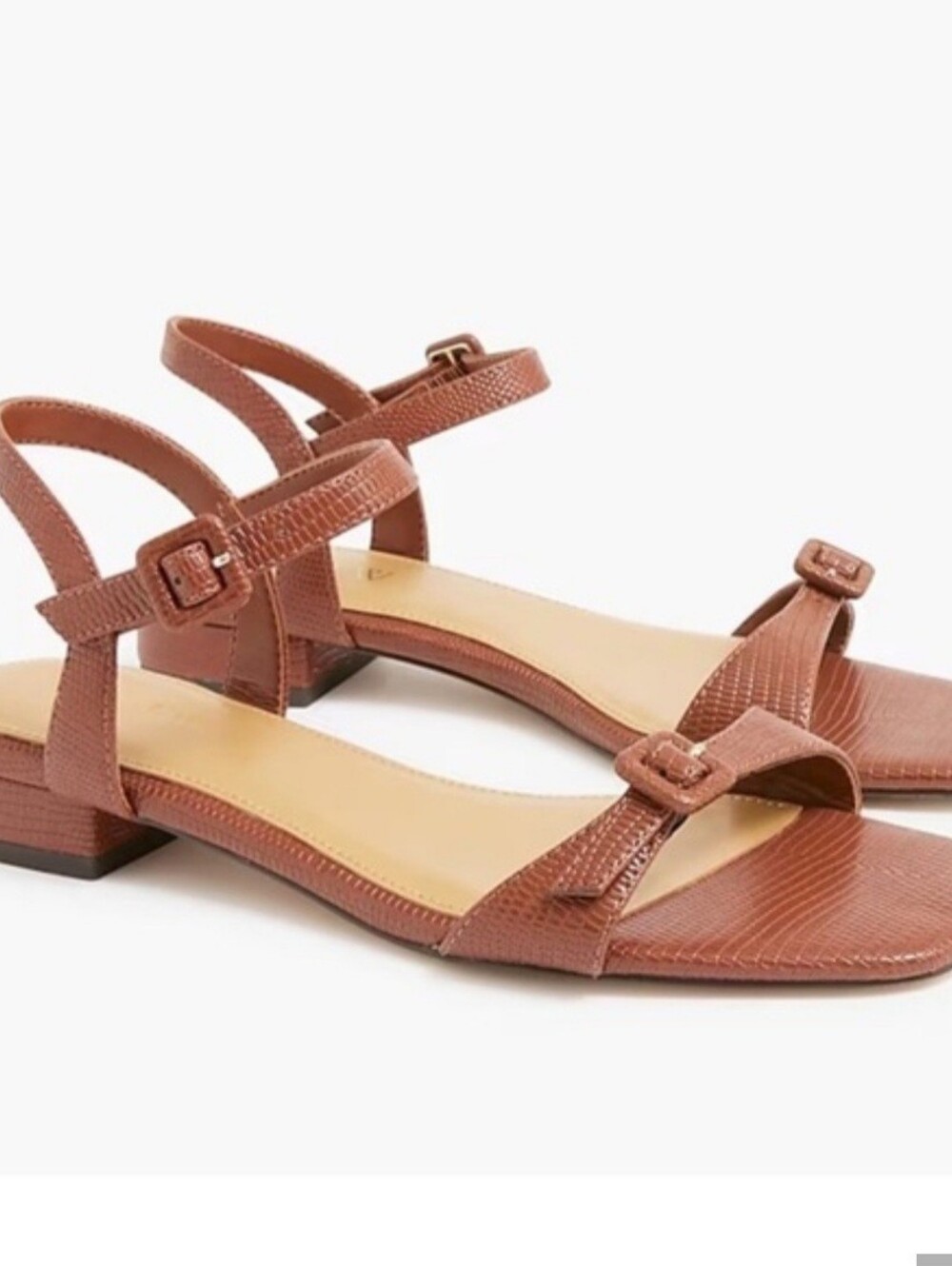 J. Crew Lizard-Embossed Flat Sandals